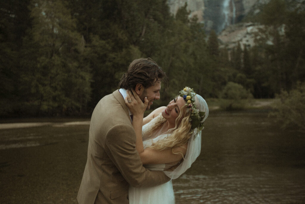 Elopement Photography, bride and groom after the first kiss 