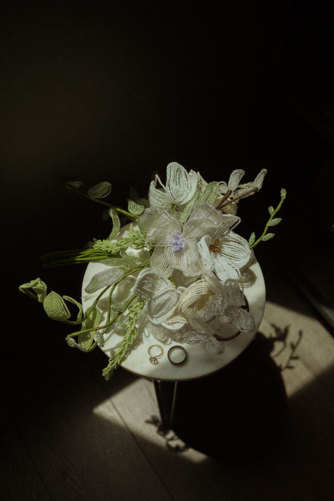 Beaded wedding florals