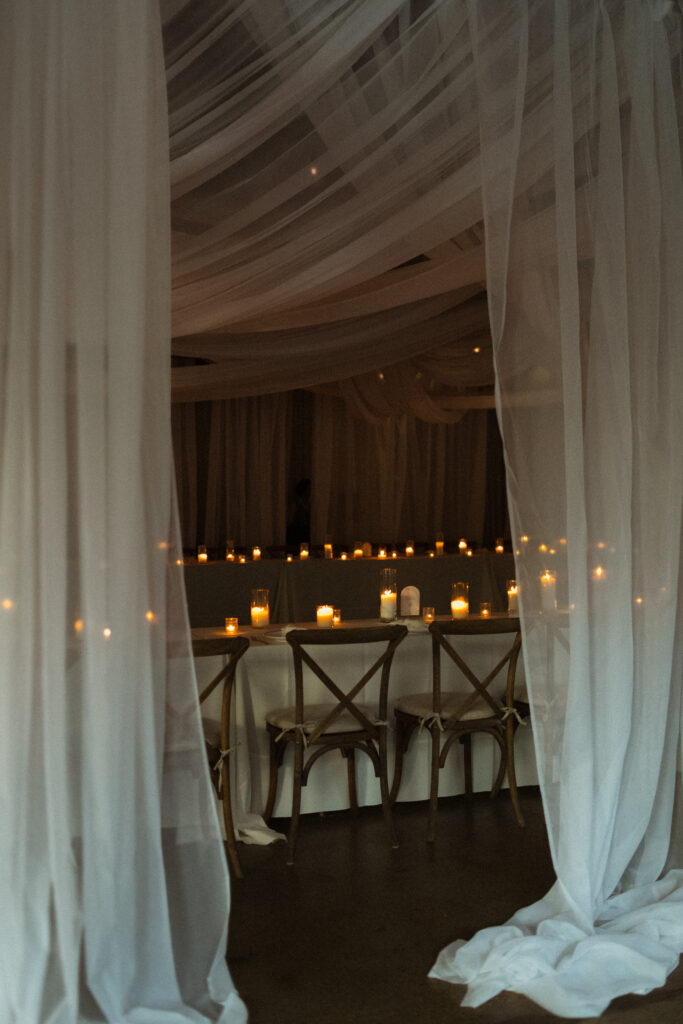 Wedding Reception at Saint Elle with drapery